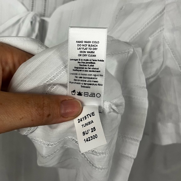 Nation LTD Women's NEW Vanity Ladder Stitch Inset Cotton Top White- Size Large - Picture 10 of 10